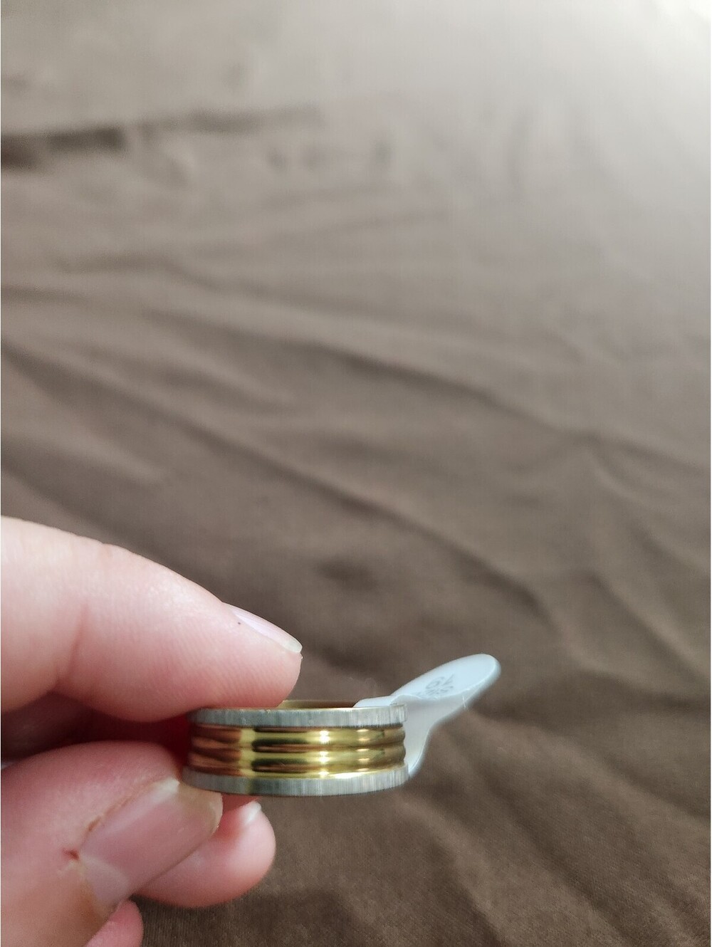 Two-Tone Stainless Steel Ring Size 19